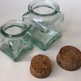Set of 5 jars glass and Cork. 1970