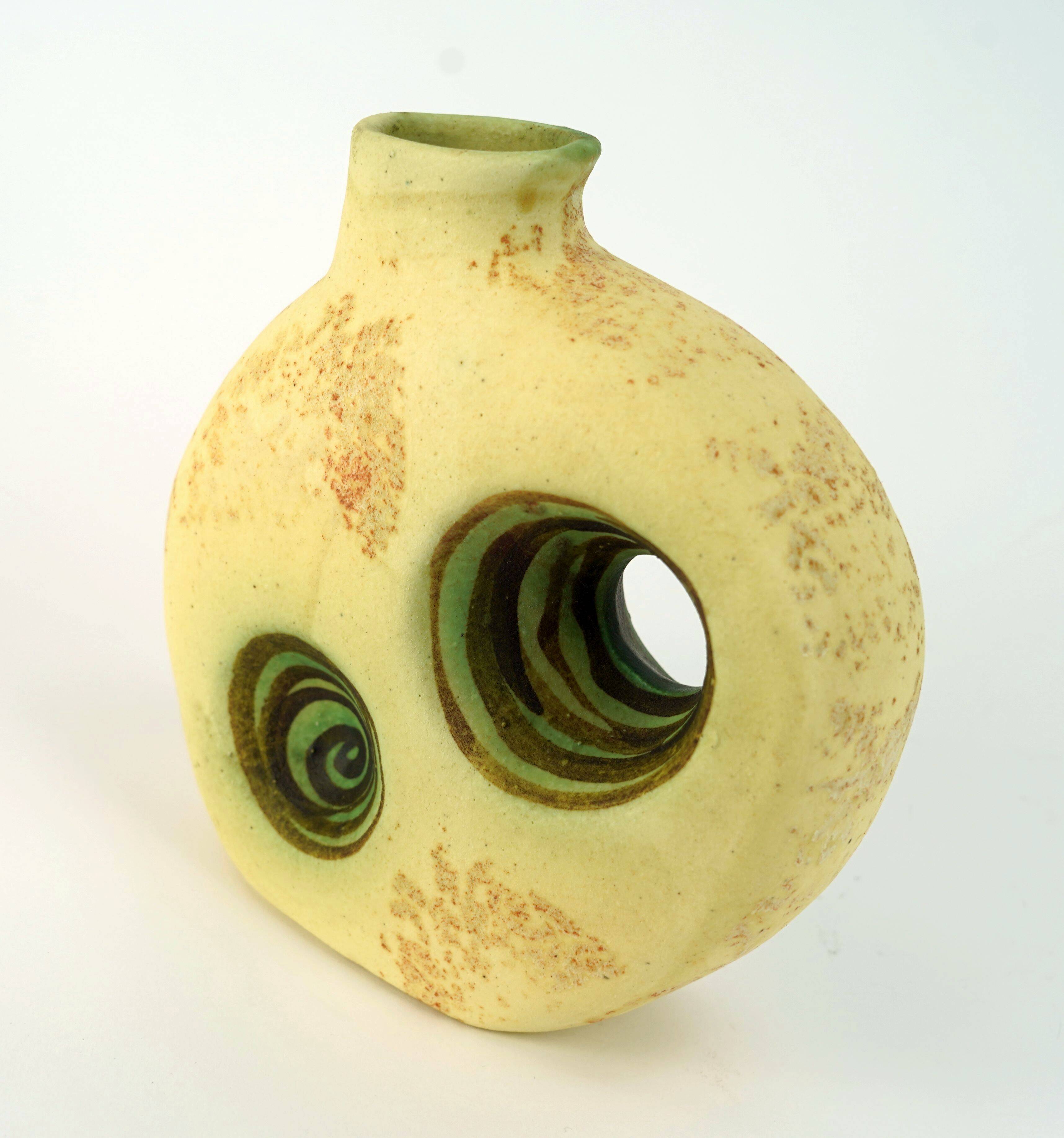 greek vintage VASE by nikos dazelidis, 1960s/70s, signed, space age