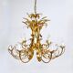 Hans Kögl XL Hollywood Regency golden wheat floral bouquet in iron, 1970s