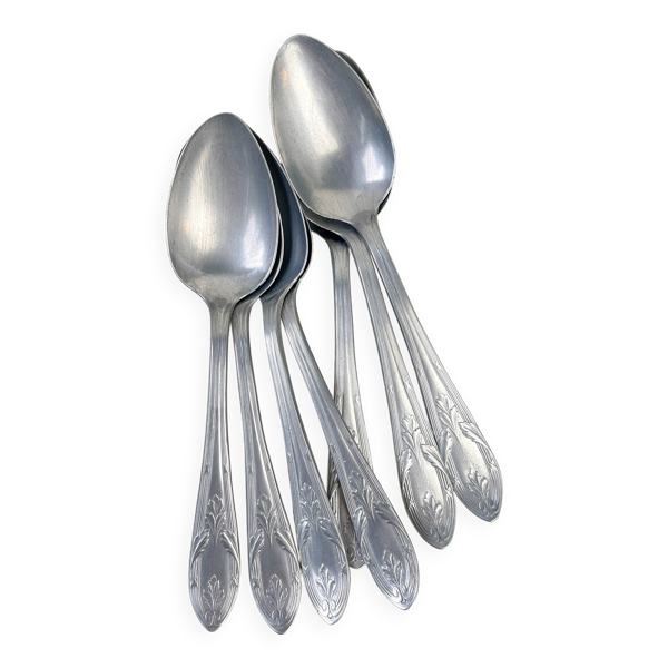 Ensemble de 7 cuillères à soupe vintage argenté Aluminonickel