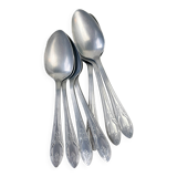 Set of 7 Vintage Silver Aluminum Nickel Soup Spoons