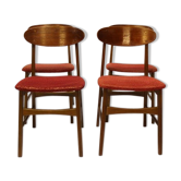 Set of chairs in teak Danish 1960