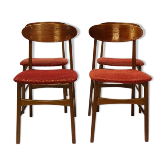 Set of chairs in teak Danish 1960