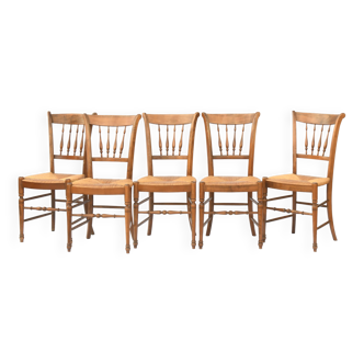 5 straw chairs