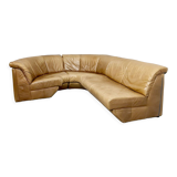 Vintage design leather curved modular sofa Rolf Benz