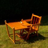 high chair child vintage wood transformable table
