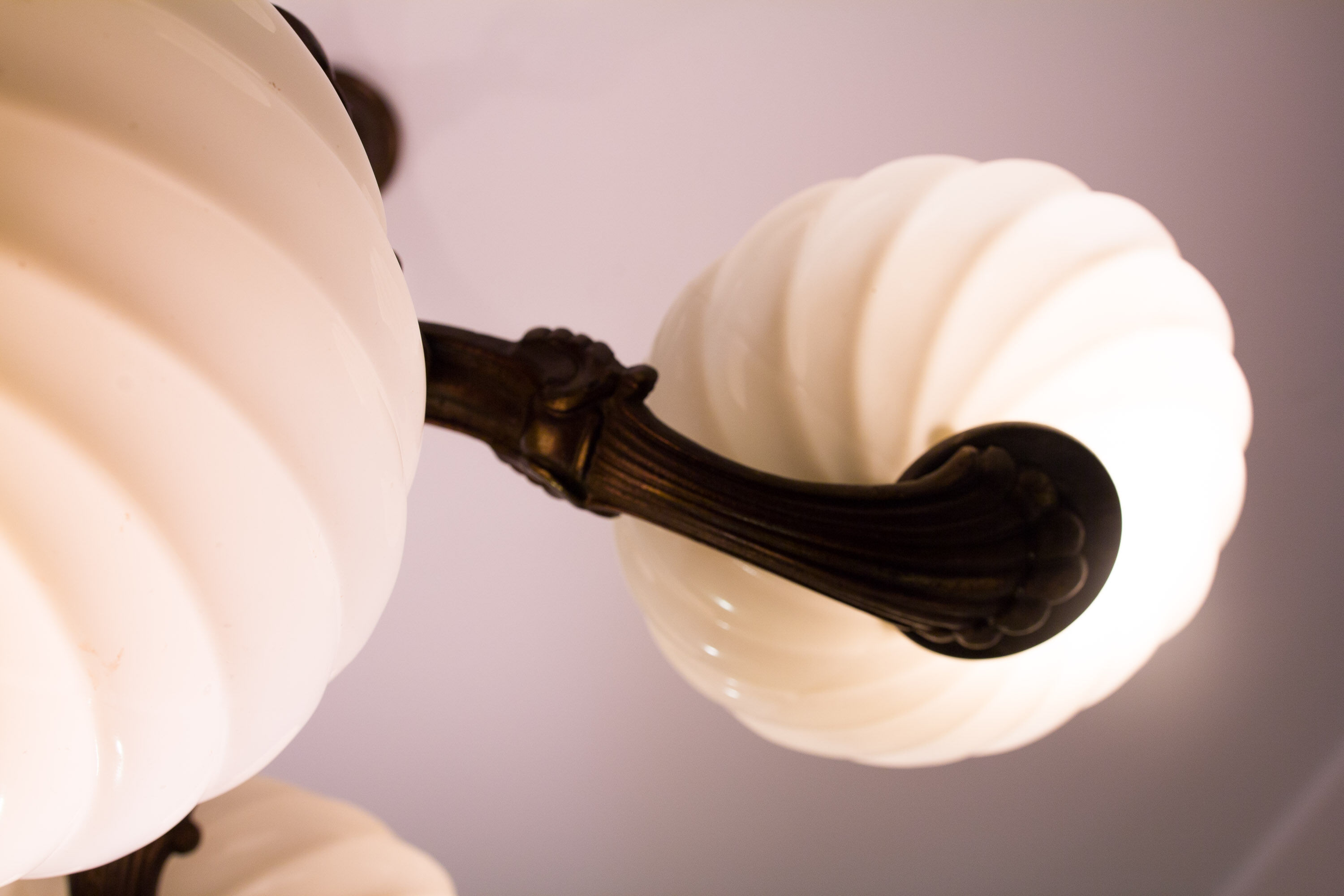 Antique center bowl chandelier