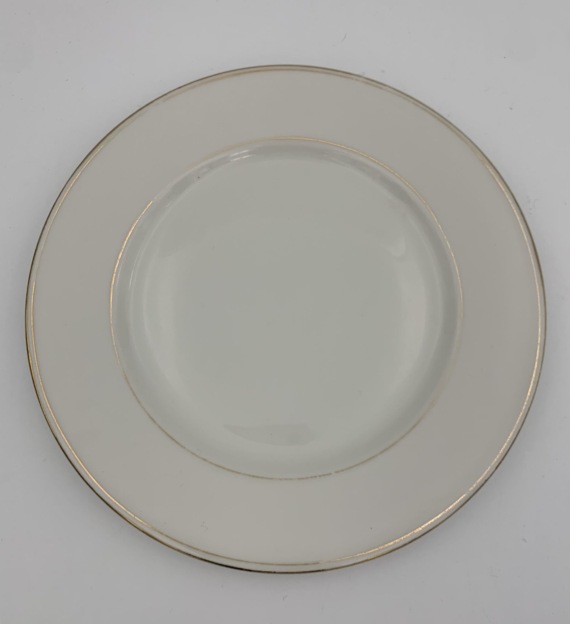 9 antique dessert plates white and gold porcelain from limoges william guerin - circa 1900