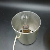 Ancienne lampe bougie brûle parfum design 1970 en aluminium et verre pop art