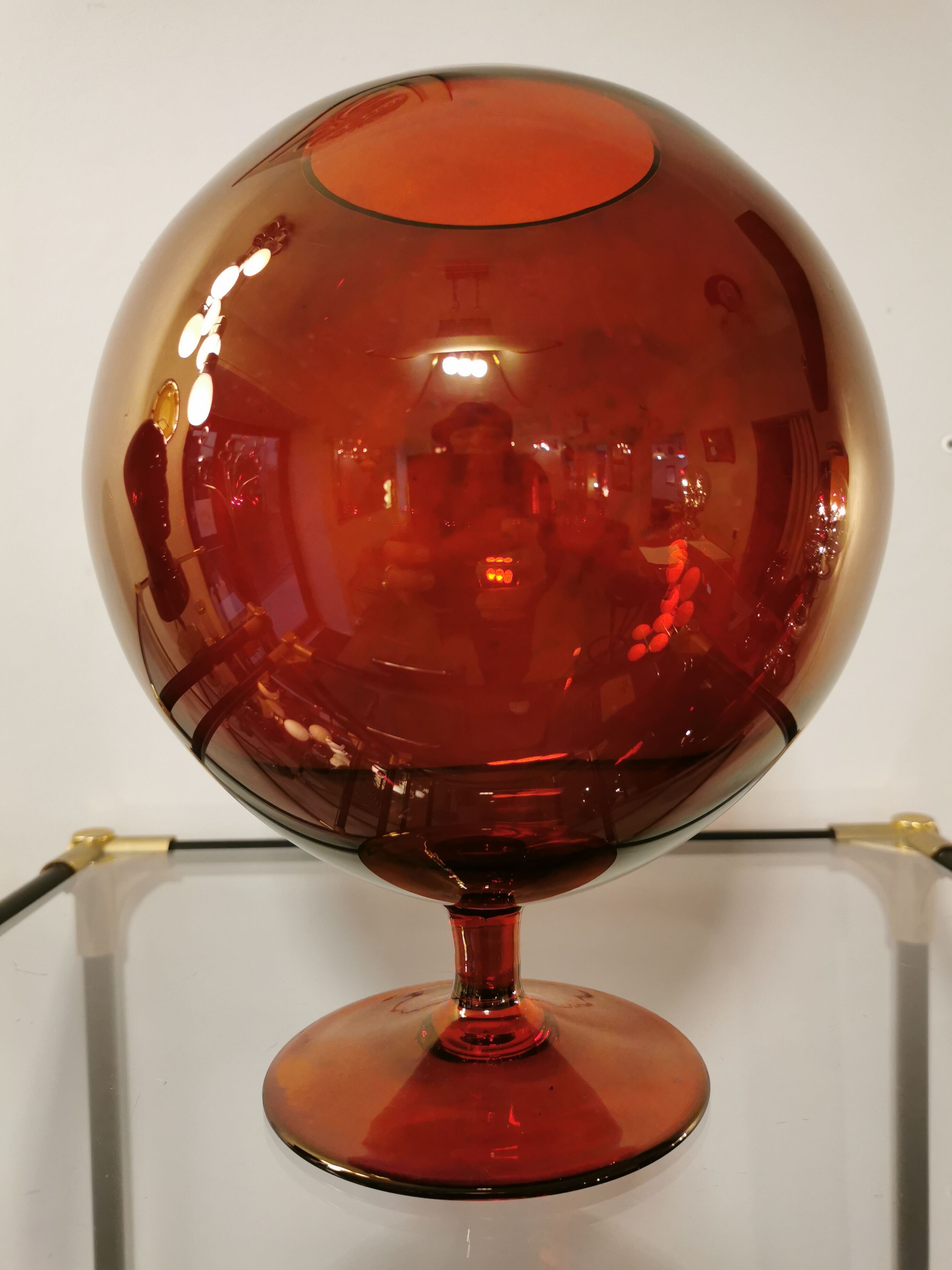 Vintage glass ball vase blown from Italy