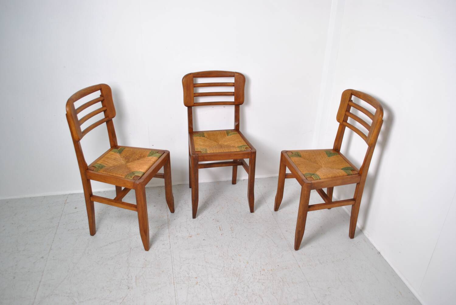 3 chaises style Pierre Cruege 1950
