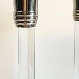 Vintage lucite and silver metal candle holders