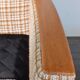 2-seater sofa in teck and beige wool, vintage scandinavian 1960s