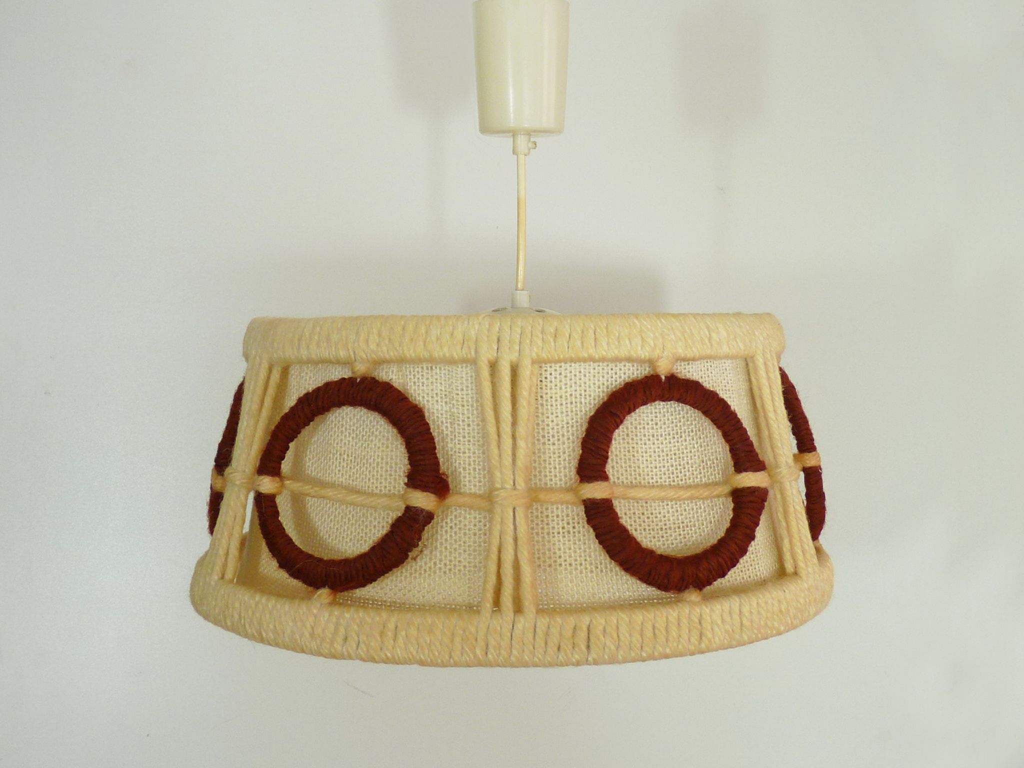 Scandinavian GDR wool en wooden hanging