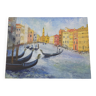 Huile sur panneau du Grand Canal à Venise