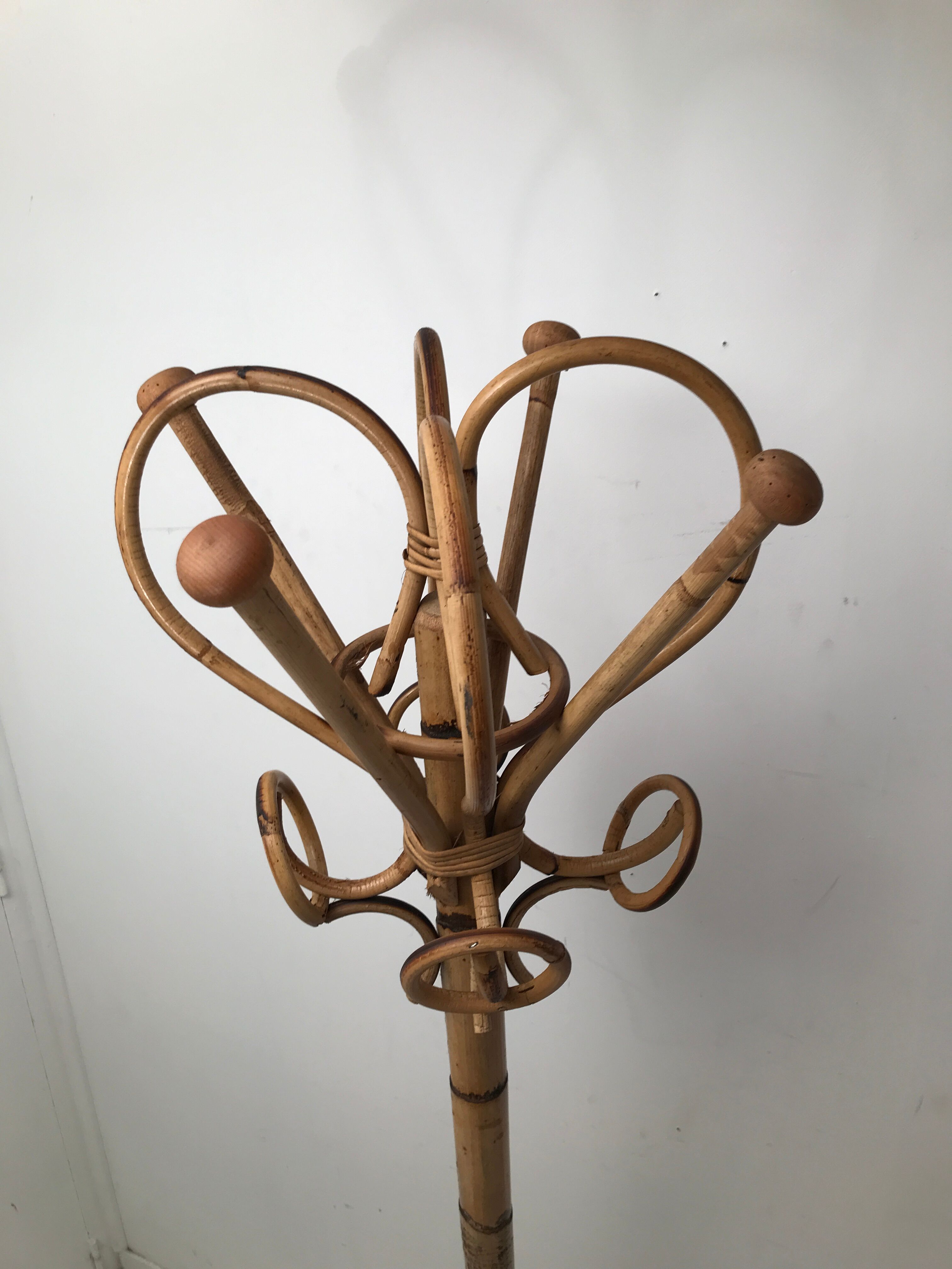 Bamboo parrot coat rack 50s-60s