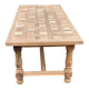 Renovated farmhouse dining table in solid oak 210cm 19th century