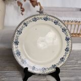 Antique flat plate, ironstone, Boulenger, Choisy-le-Roi "Parmentier"