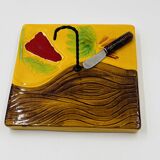 Square cheese board with knife Vallauris