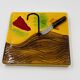 Square cheese board with knife Vallauris