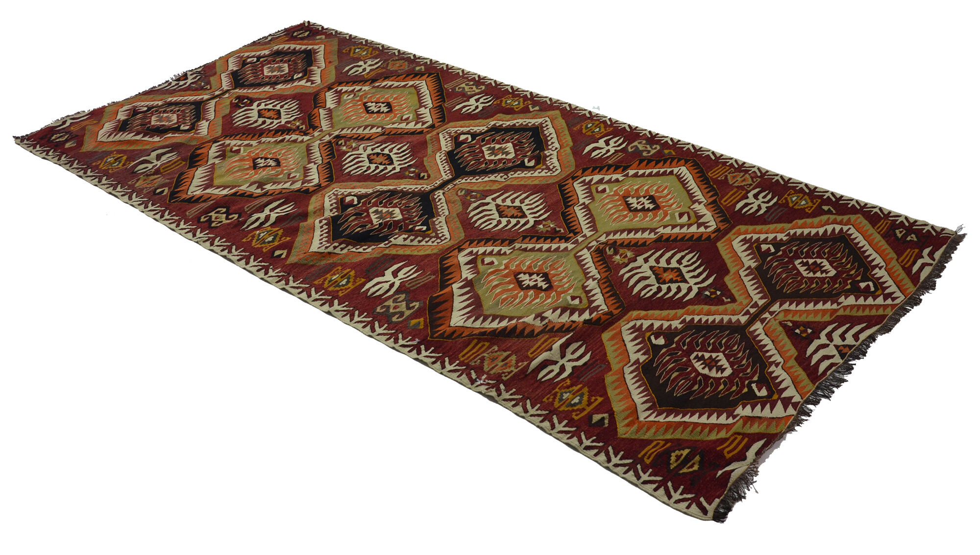 Anatolian handmade kilim rug 290 cm x 151 cm