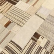 5x8 Cream & Beige Mid Century Modern Kilim Rug, 167x234Cm