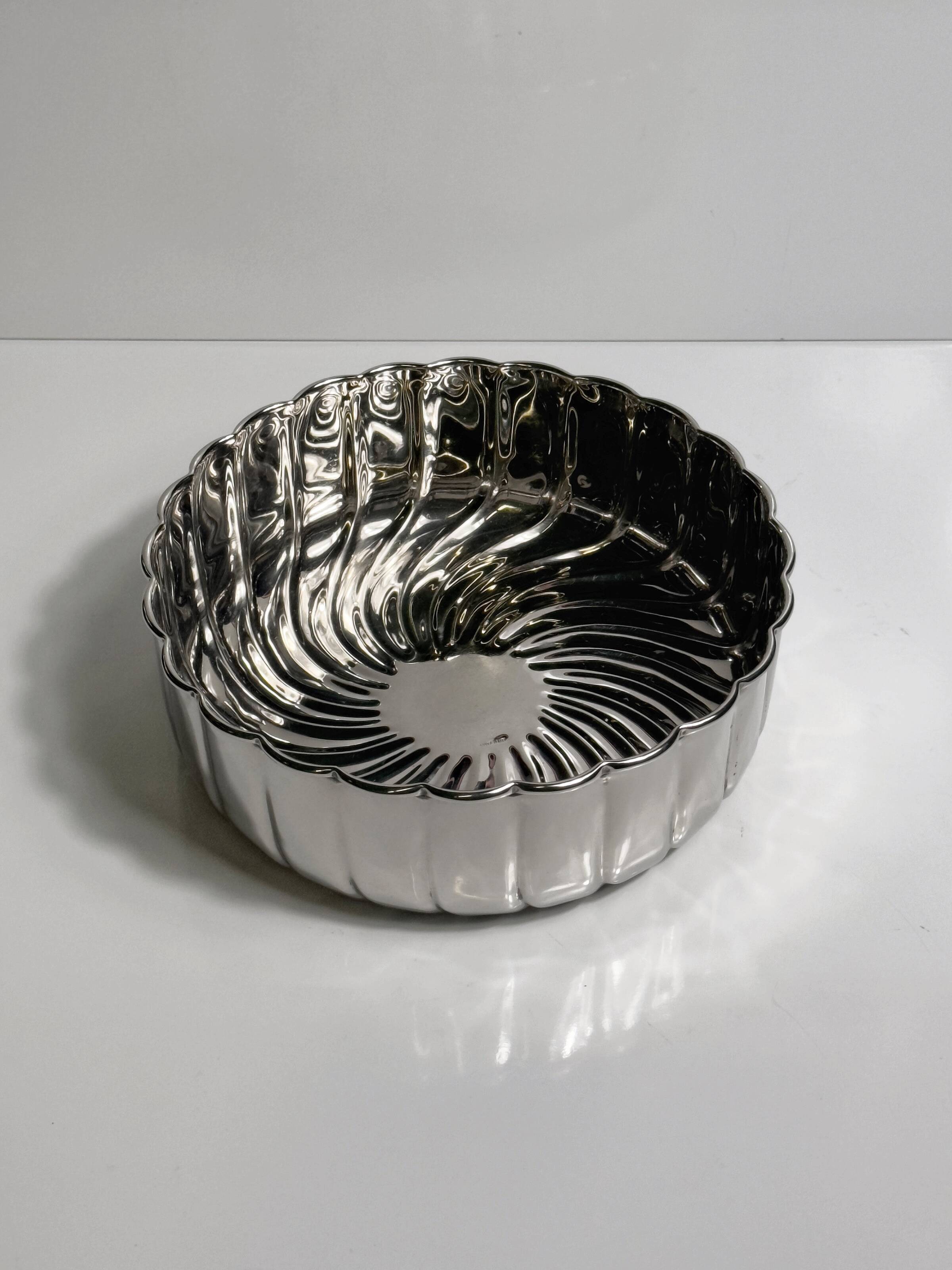 Italian silver plated bowl in spiral - 1980s