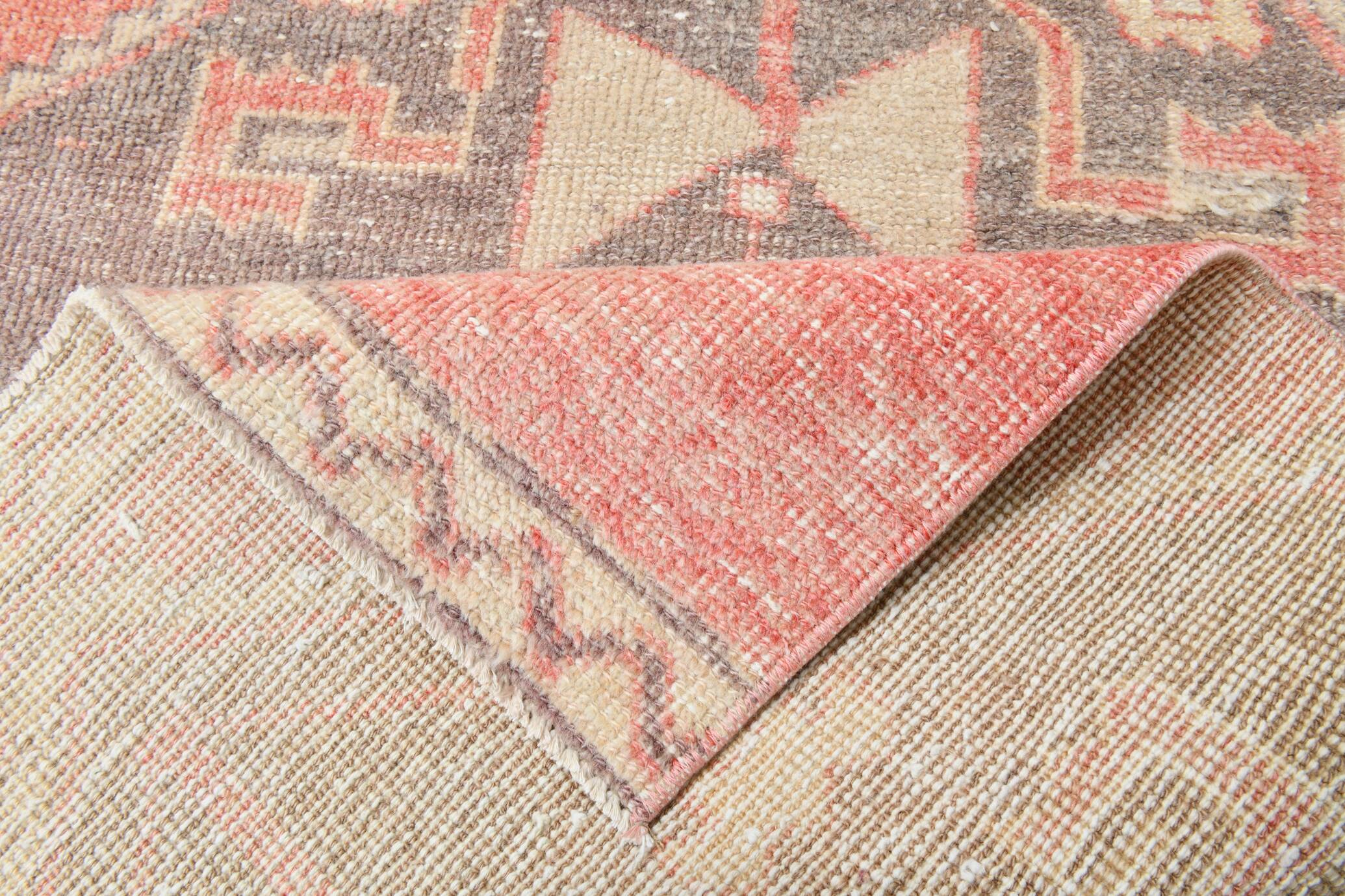 2x8 Soft Pastel Red Turkish Vintage Runner Rug, 78x246Cm FREE SHIPPING