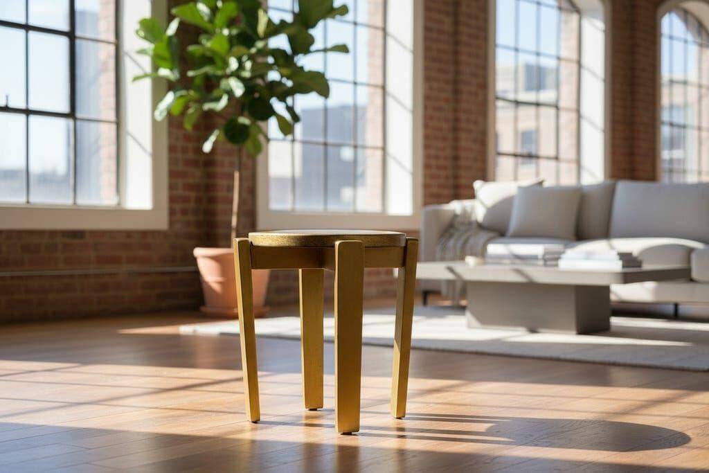 Tabouret vintage doré