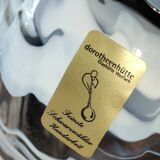 Dorotheenhütte designer vase. Blown glass with smoke swirls/volutes.