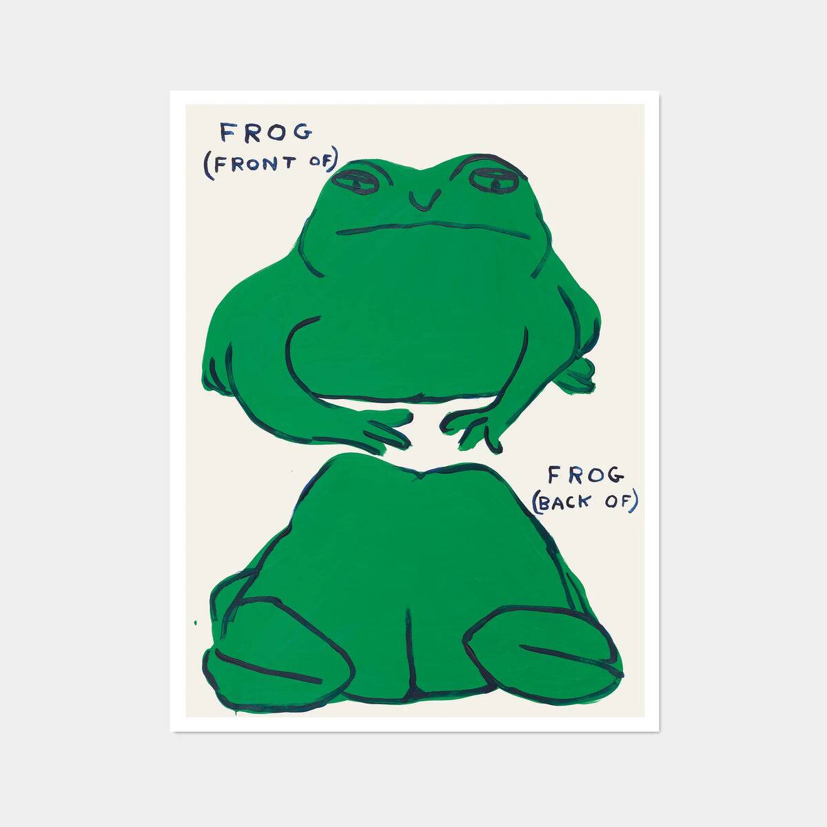 David Shrigley, Frog (front of), Frog (back of) Poster, 2021