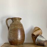 Stoneware pitcher signed Baudard