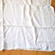 Vintage white woven linen tablecloth