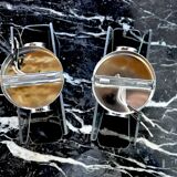 Pair of black Veca wall lamps, murano glass, Italy, 1960