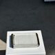 Trio of small rectangular serving dishes white and black Indonesian ceramic 21x16