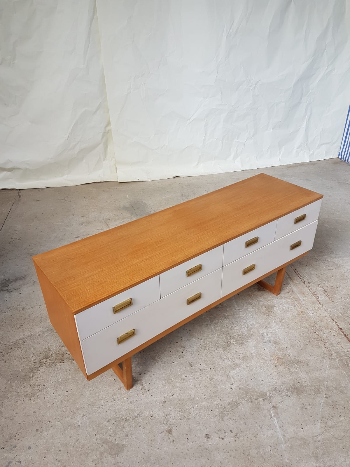 Mid century compact sideboard long chest of drawers danish Scandinavian design