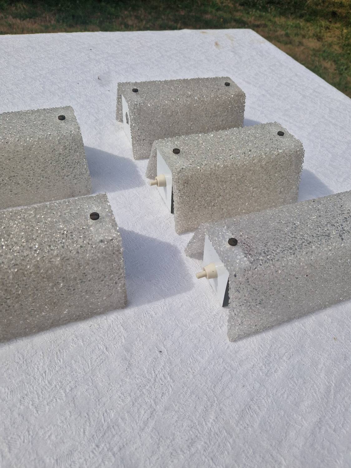 Lot of 5 Vintage Perspex Wall Lights from the 60s and 70s