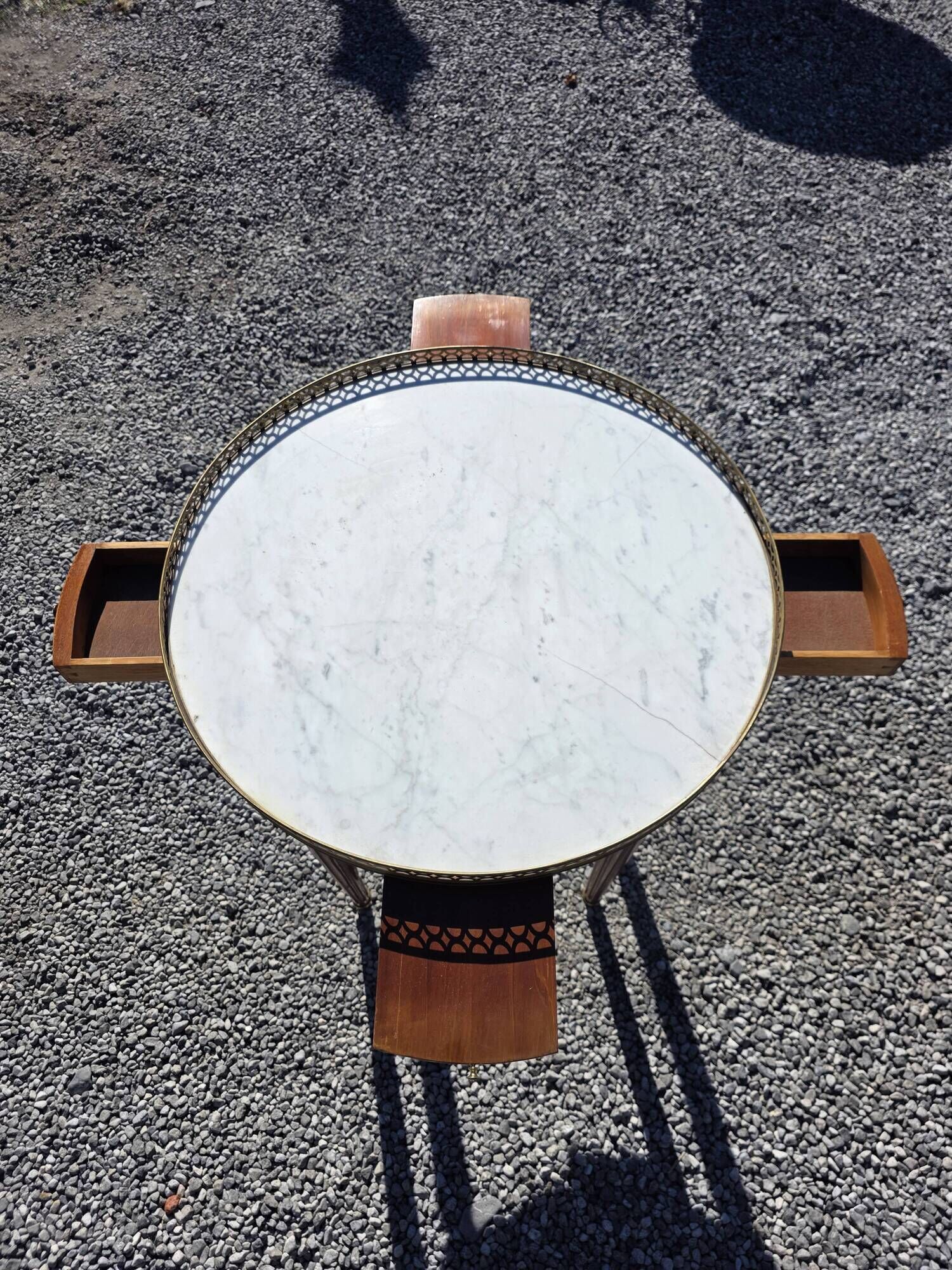 Louis XVI style bouillotte table in mahogany