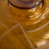 Large Art Deco amber glass bowl
