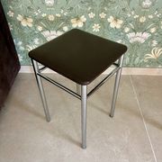 Tabouret vintage simili cuir marron