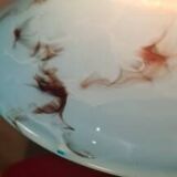 bronze and brass art deco lamp opaline marbled 45x30 with new electrics int