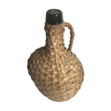 Demijohn bottle 2L old woven Wicker rattan + handle Vintage