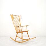 Rocking chair by Albert Haberer for Hermann Fleiner Wingback