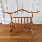Porte revues en rotin vintage