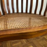 Exotic wooden canne colonial armchair
