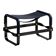 Smoky Black Steel Footrest and Navy Blue Leather, Contemporary Style