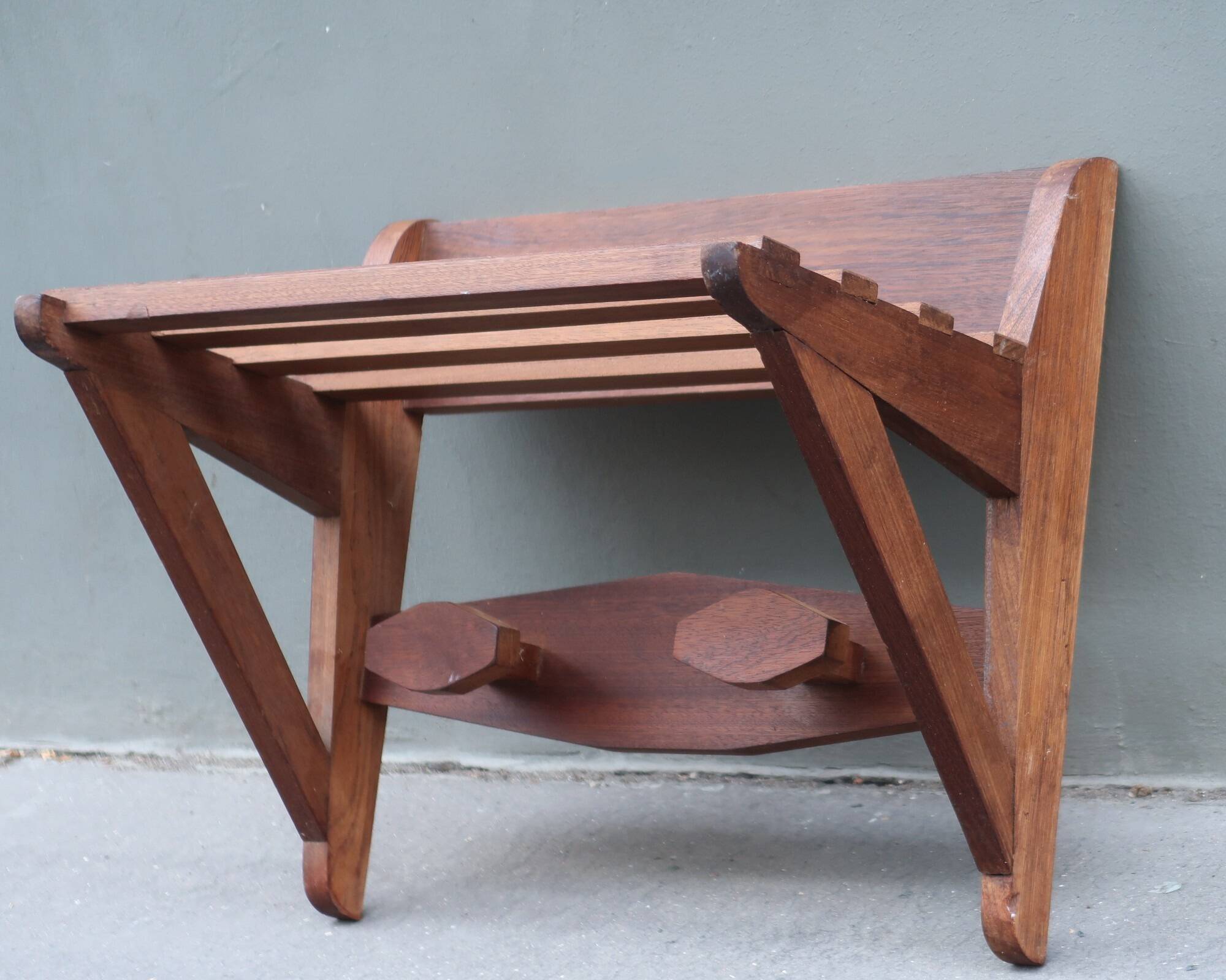 1950s wall coat rack in teak