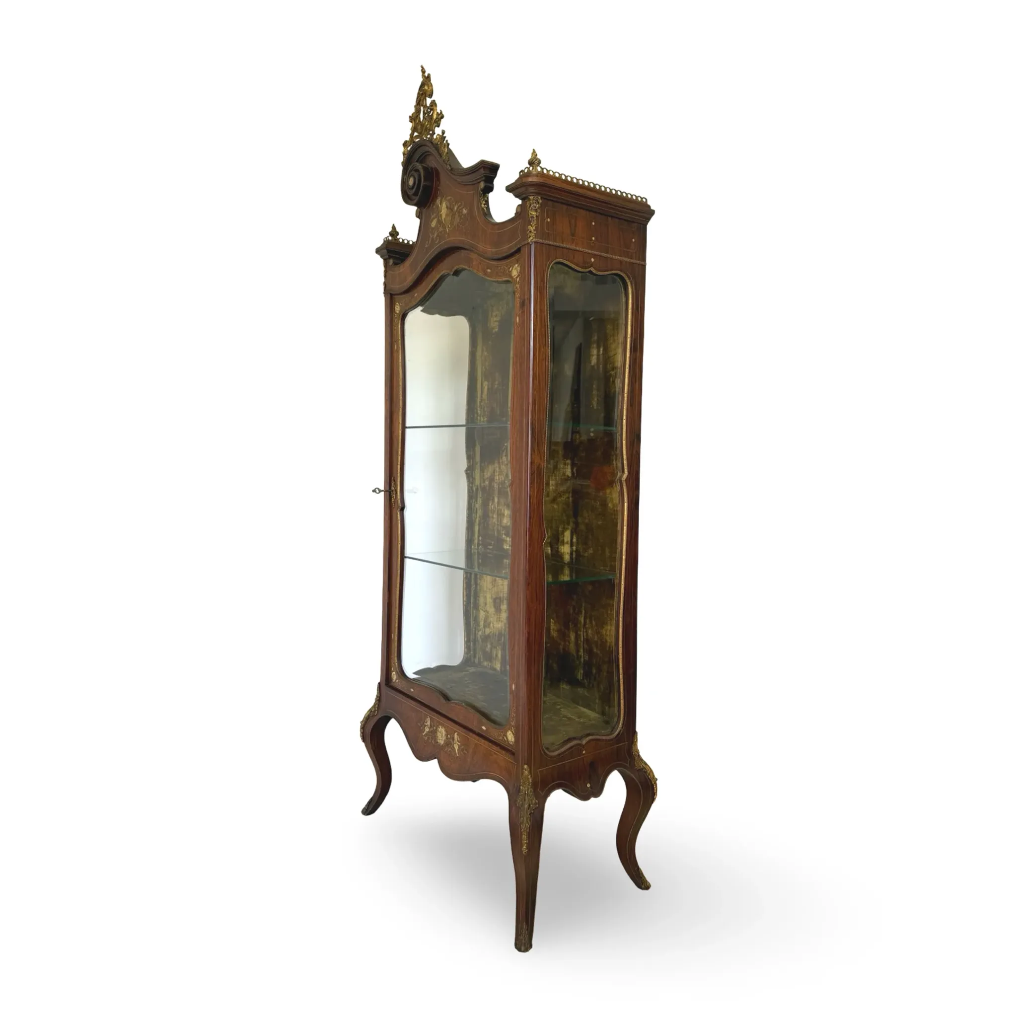 Elegant antique display cabinet, dating to 19th century