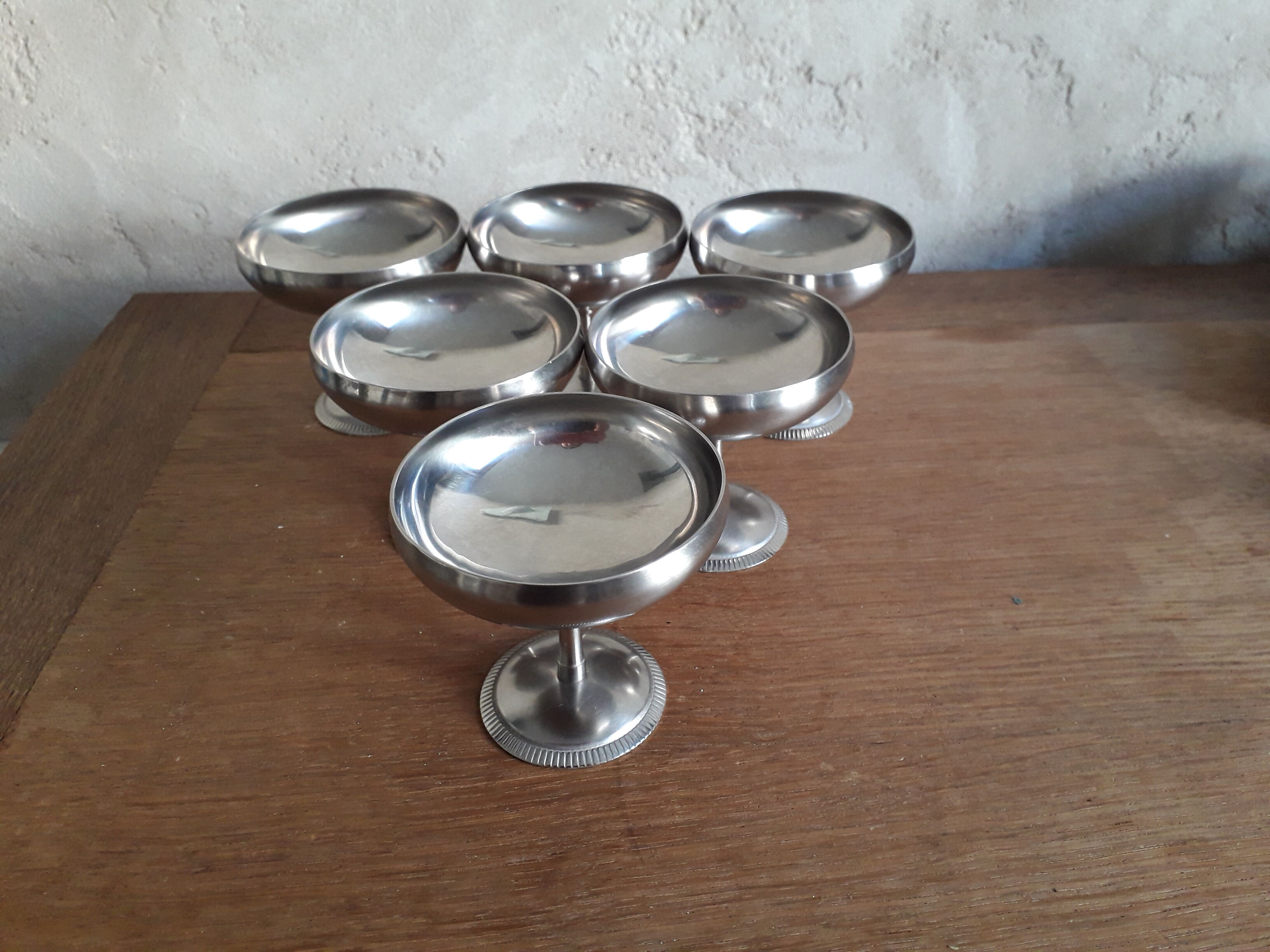 Set of 6 stainless steel ice cups letang remy 70s