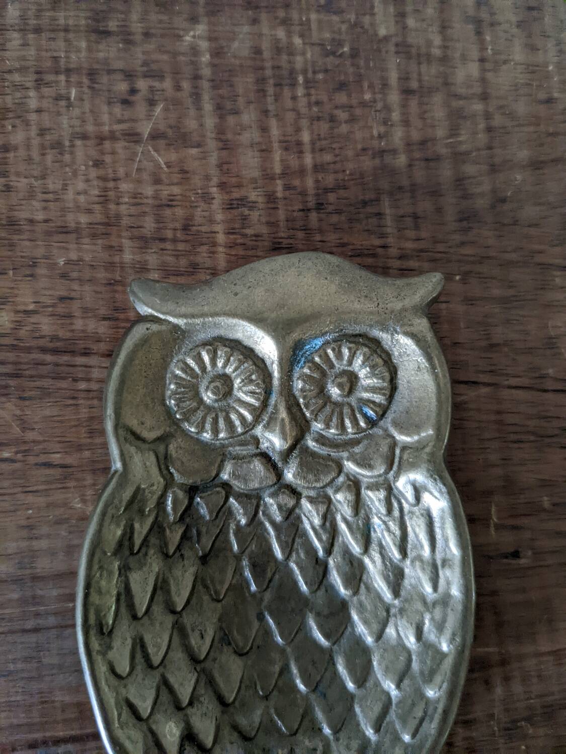 Brass owl pocket tray